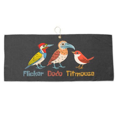 Flicker Dodo Titmouse Bird Lover Nature Lover Large Microfiber Waffle Golf Towel