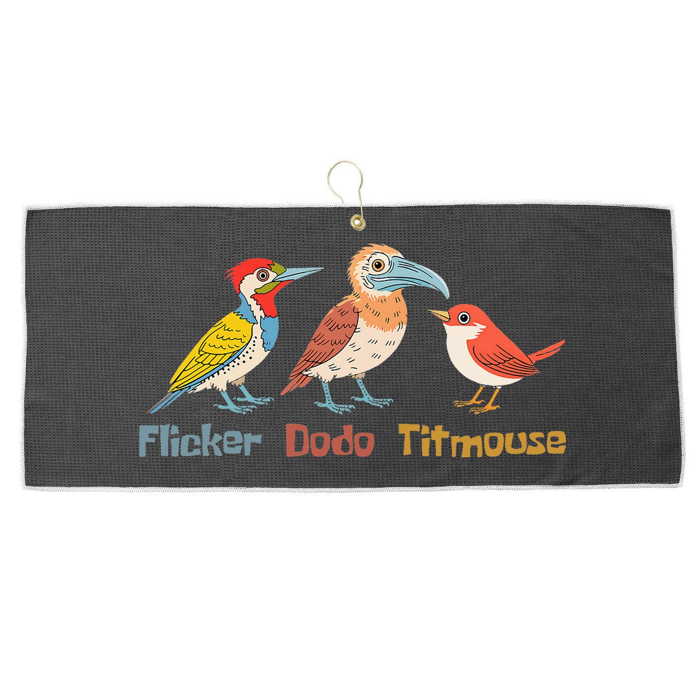 Flicker Dodo Titmouse Bird Lover Nature Lover Large Microfiber Waffle Golf Towel