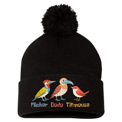 Flicker Dodo Titmouse Bird Lover Nature Lover Pom Pom 12in Knit Beanie