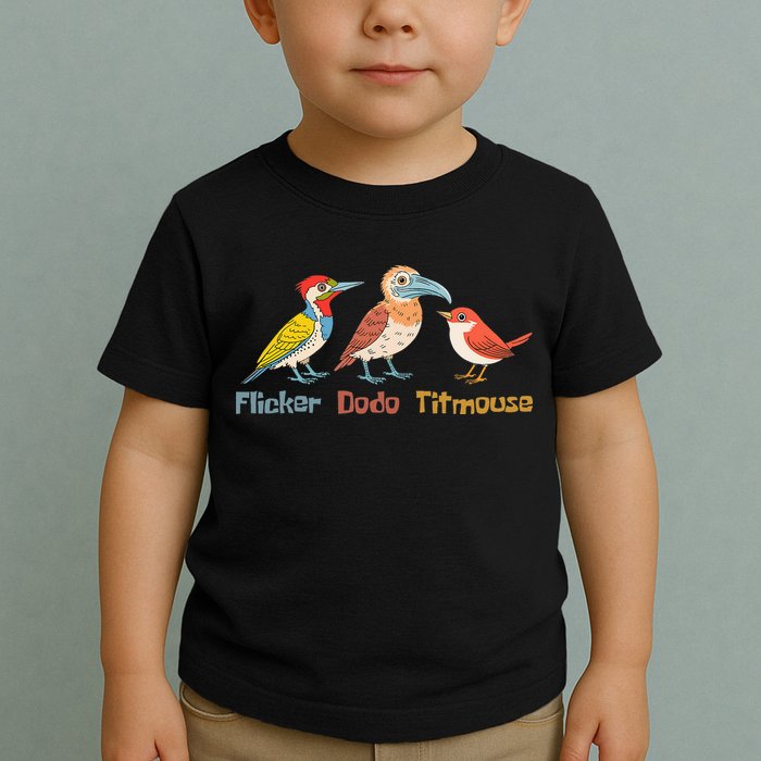 Flicker Dodo Titmouse Bird Lover Nature Lover Toddler T-Shirt