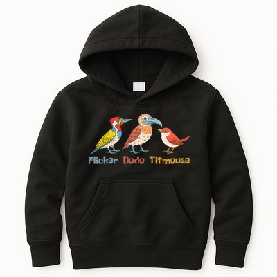 Flicker Dodo Titmouse Bird Lover Nature Lover Kids Hoodie