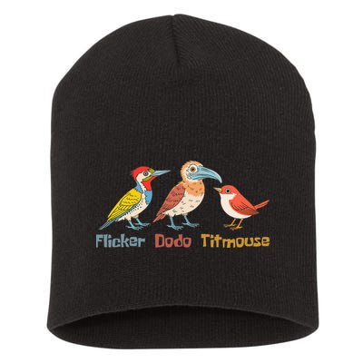 Flicker Dodo Titmouse Bird Lover Nature Lover Short Acrylic Beanie