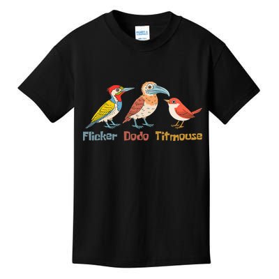 Flicker Dodo Titmouse Bird Lover Nature Lover Kids T-Shirt