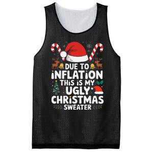 Funny Due To Inflation Ugly Christmas Sweaters Mesh Reversible Basketball Jersey Tank