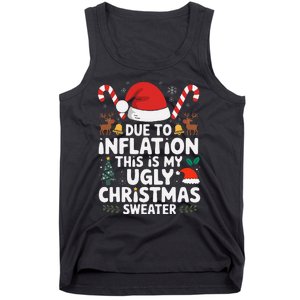 Funny Due To Inflation Ugly Christmas Sweaters Tank Top