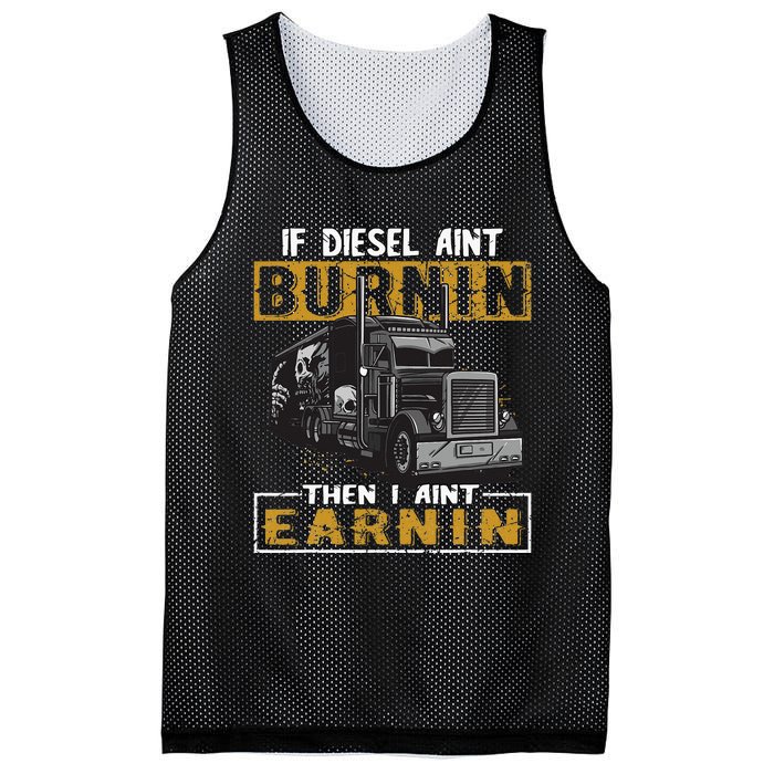 Funny Diesel Trucker Big Rig SemiTrailer Truck Driver Gift Mesh Reversible Basketball Jersey Tank