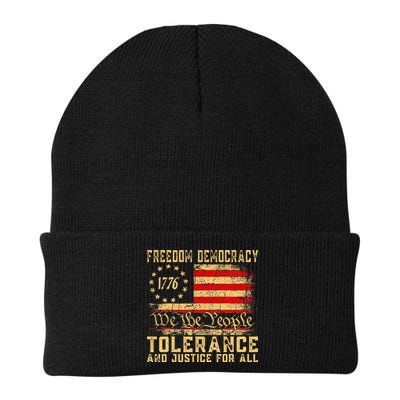 Freedom Democracy Tolerance And Justice For All Hands Off Beanie