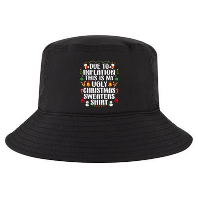 Funny Due To Inflation Ugly Christmas Sweaters Cool Comfort Performance Bucket Hat