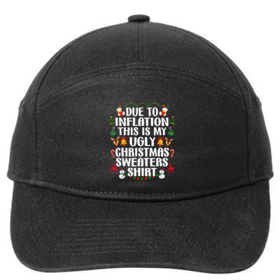 Funny Due To Inflation Ugly Christmas Sweaters 7-Panel Snapback Hat