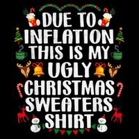 Funny Due To Inflation Ugly Christmas Sweaters Drawstring Bag