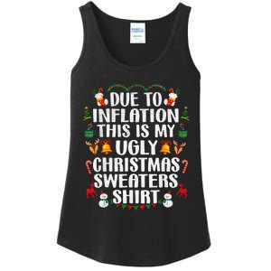 Funny Due To Inflation Ugly Christmas Sweaters Ladies Essential Tank