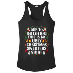 Funny Due To Inflation Ugly Christmas Sweaters Ladies PosiCharge Competitor Racerback Tank