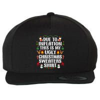 Funny Due To Inflation Ugly Christmas Sweaters Wool Snapback Cap