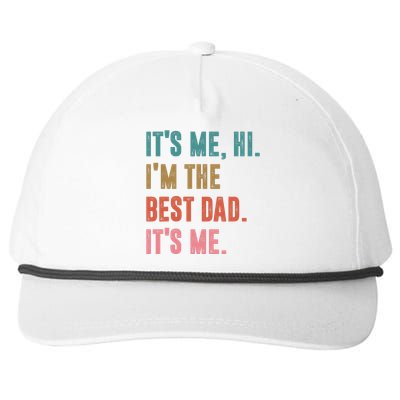 Fathers Day Tee Its Me Hi Im The Best Dad Its Me Retro Snapback Five-Panel Rope Hat