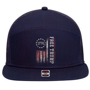 Free Donald Trump Republican Support Pro Trump American Flag 7 Panel Mesh Trucker Snapback Hat