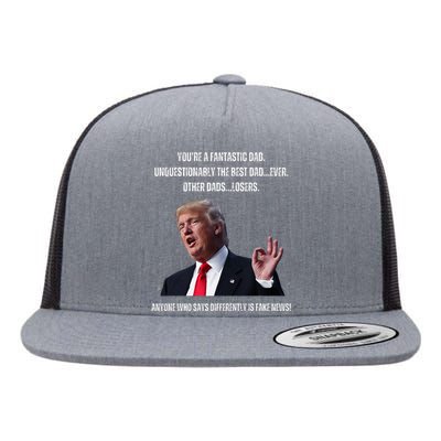 FatherS Day Trump Funny Fantastic Dad Flat Bill Trucker Hat