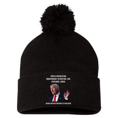 FatherS Day Trump Funny Fantastic Dad Pom Pom 12in Knit Beanie