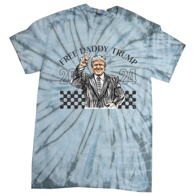 Free Daddy Trump 2024 Supporter Funny Trendy Tie-Dye T-Shirt