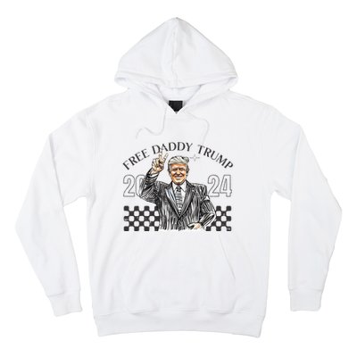 Free Daddy Trump 2024 Supporter Funny Trendy Hoodie