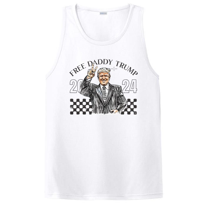 Free Daddy Trump 2024 Supporter Funny Trendy PosiCharge Competitor Tank