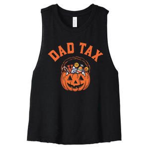 Funny Dad Tax Halloween Halloween Dad Joke Women's Racerback Cropped Tank