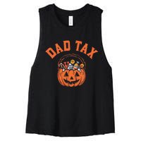 Funny Dad Tax Halloween Halloween Dad Joke Women's Racerback Cropped Tank