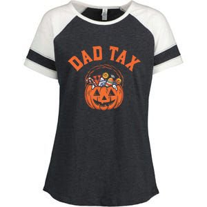 Funny Dad Tax Halloween Halloween Dad Joke Enza Ladies Jersey Colorblock Tee