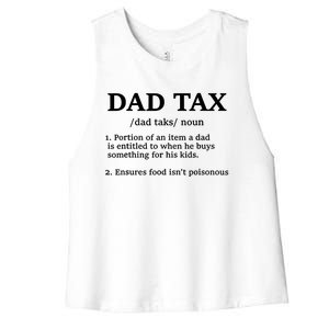 Funny Dad Tax Definition Women's Racerback Cropped Tank