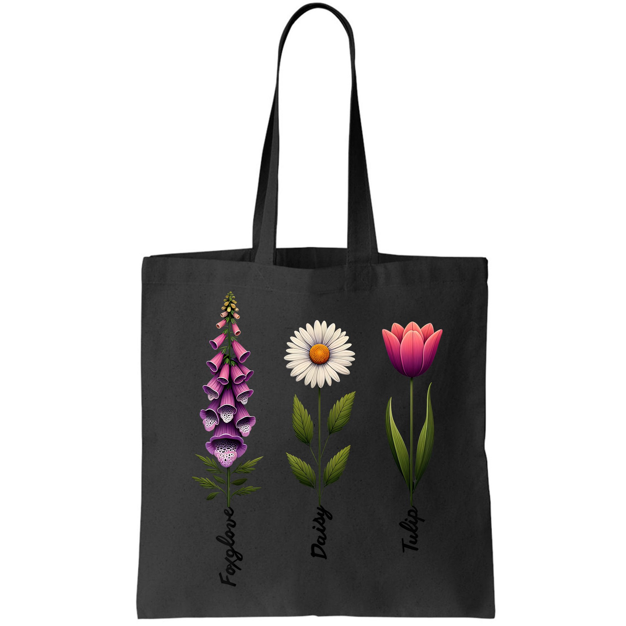 Foxglove Daisy Tulip Floral  Bag