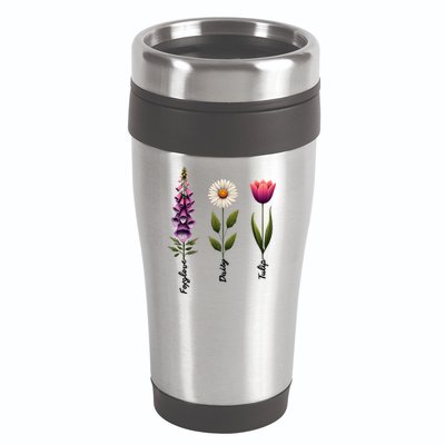 Foxglove Daisy Tulip Floral  16oz Travel Tumbler