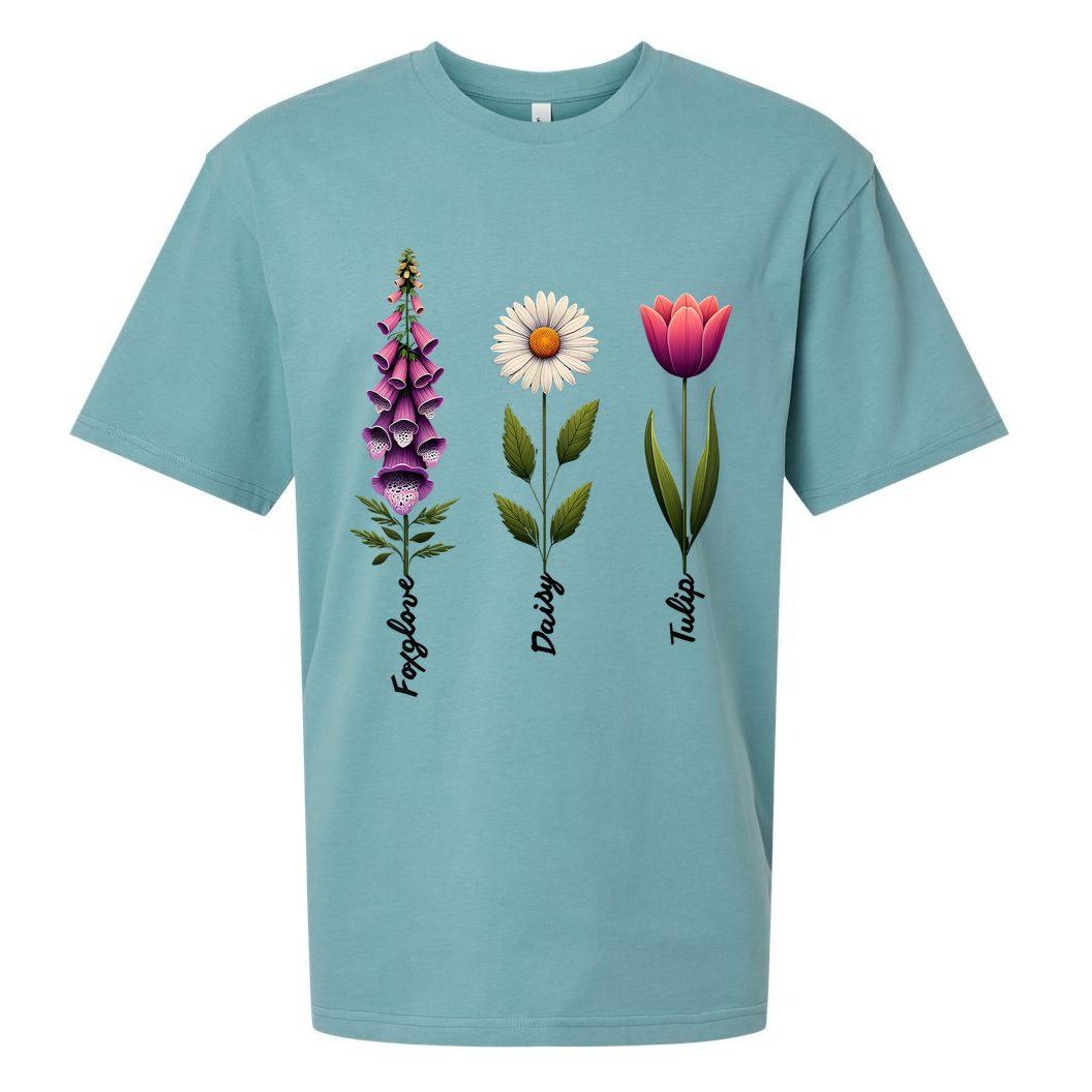 Foxglove Daisy Tulip Floral  Sueded Cloud Jersey T-Shirt