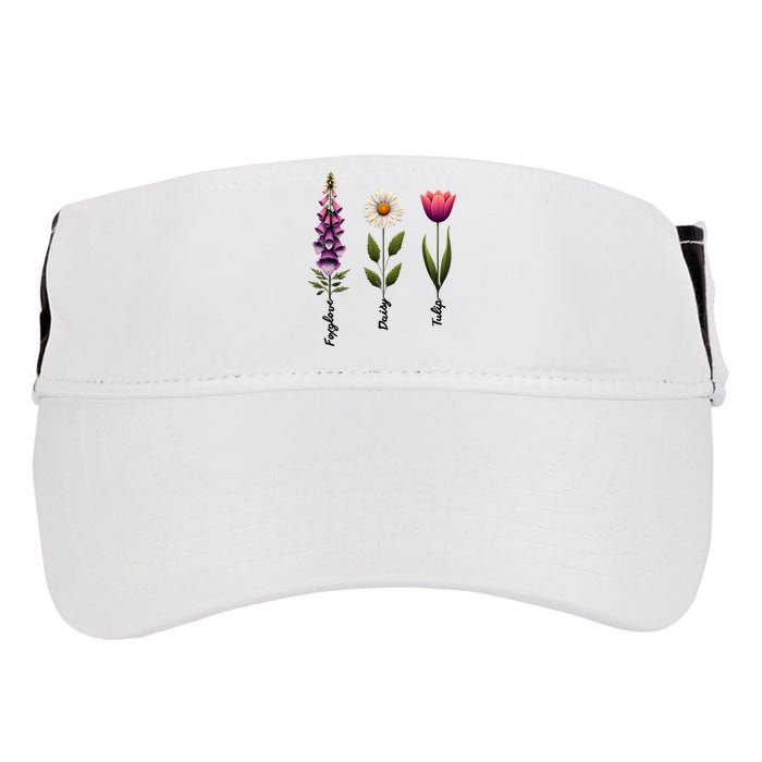 Foxglove Daisy Tulip Floral  Adult Drive Performance Visor