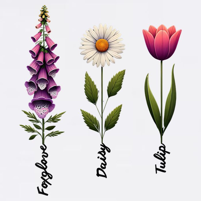 Foxglove Daisy Tulip Floral  Mug