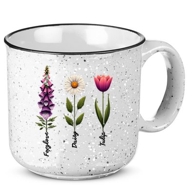 Foxglove Daisy Tulip Floral  15oz Campfire Ceramic Mug