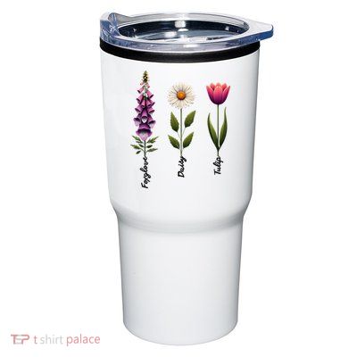 Foxglove Daisy Tulip Floral  Tumbler