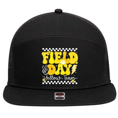 Field Day Trip Yellow Team Color Game Competition  7 Panel Mesh Trucker Snapback Hat