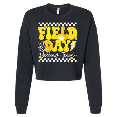 Field Day Trip Yellow Team Color Game Competition  Cropped Pullover Crew