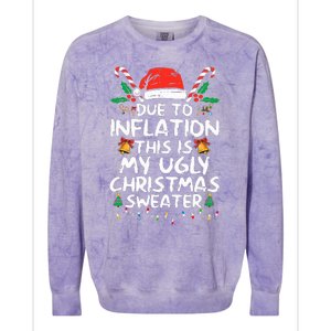 Funny Due to Inflation Ugly Christmas Sweaters  Colorblast Crewneck Sweatshirt