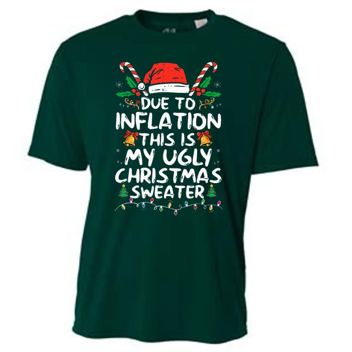 Funny Due to Inflation Ugly Christmas Sweaters  Cooling Performance Crew T-Shirt