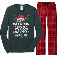 Funny Due to Inflation Ugly Christmas Sweaters  Long Sleeve Pajama Set