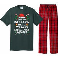 Funny Due to Inflation Ugly Christmas Sweaters  Pajama Set