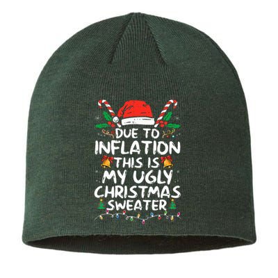 Funny Due to Inflation Ugly Christmas Sweaters  Sustainable Beanie