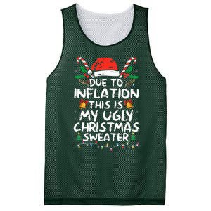 Funny Due to Inflation Ugly Christmas Sweaters  Mesh Reversible Basketball Jersey Tank