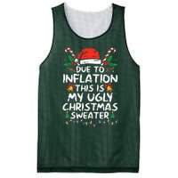 Funny Due to Inflation Ugly Christmas Sweaters  Mesh Reversible Basketball Jersey Tank