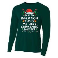 Funny Due to Inflation Ugly Christmas Sweaters  Cooling Performance Long Sleeve Crew