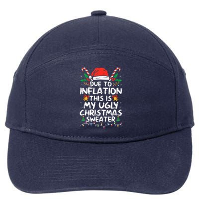 Funny Due to Inflation Ugly Christmas Sweaters  7-Panel Snapback Hat