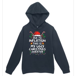 Funny Due to Inflation Ugly Christmas Sweaters  Urban Pullover Hoodie