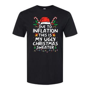 Funny Due to Inflation Ugly Christmas Sweaters  Softstyle CVC T-Shirt