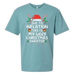 Funny Due to Inflation Ugly Christmas Sweaters  Sueded Cloud Jersey T-Shirt