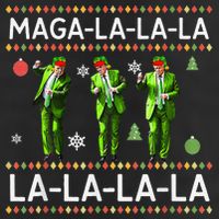 Funny Donald Trump Ugly Christmas Sweater. Maga La La La Beanie